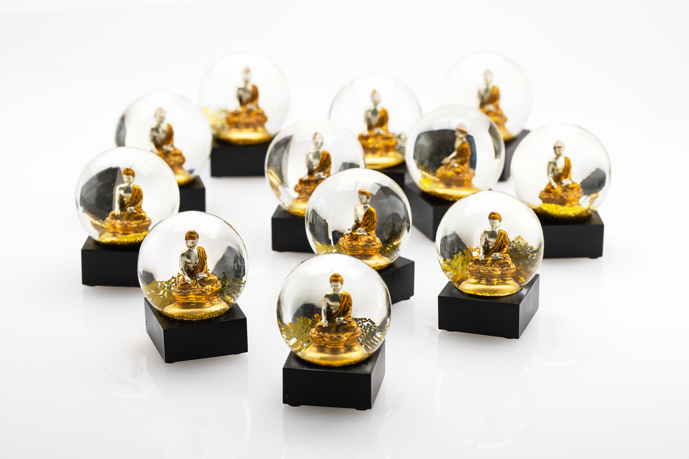Buddha To-Go Gold Snow Globe (Sold in Sets of 12)