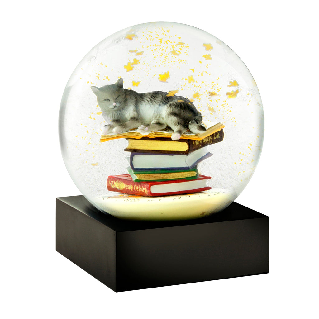 COOLGLOBES スノードーム Cat on Book 気泡あり coolsnowglobes-snow-globe-cat-