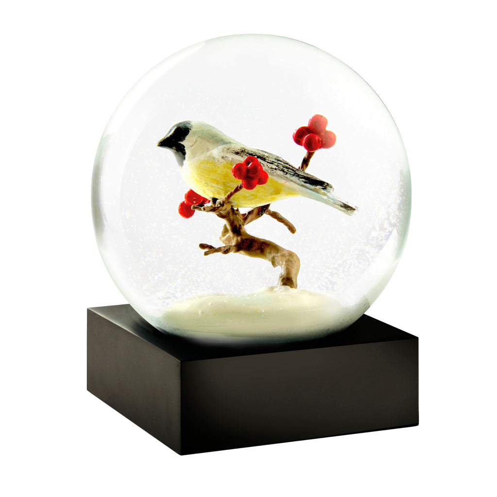 Globo Di Neve Artigianale Chickadee - Sfera Di Vetro 10cm Con Uccellino - Decorazione Casa Fatta A Mano