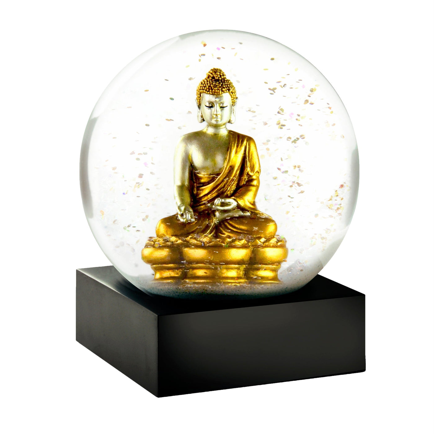 CoolSnowGlobes Gold Buddha Snow Globe