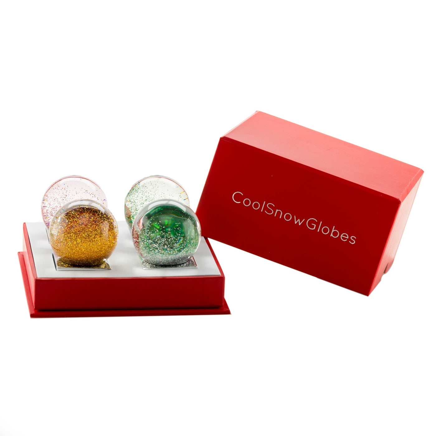 CoolSnowGlobes Mini Jewels Set of Four Snow Globes