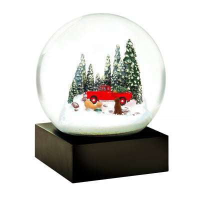 CoolSnowGlobes Red Truck with Dogs Snow Globe